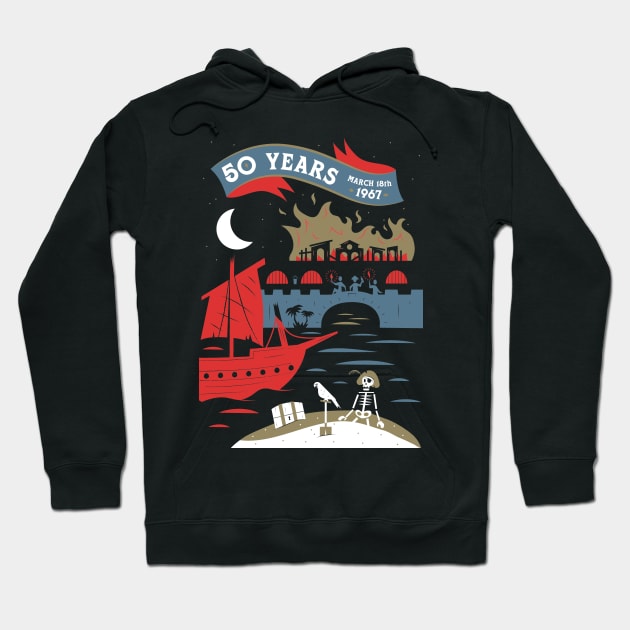 Pirates of the Caribbean 50th Anniversary by Rob Yeo - WDWNT.com Hoodie by WDWNT